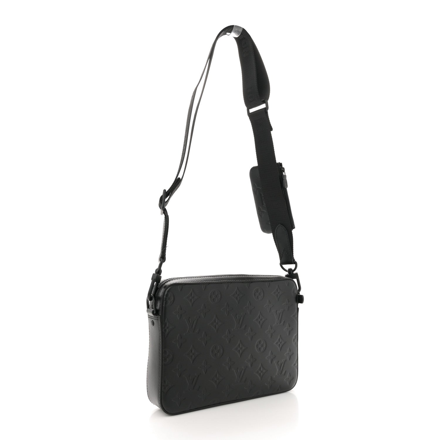 Louis Vuitton Calfskin Monogram Shadow Duo Messenger Black 3 of 11