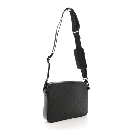 Louis Vuitton Calfskin Monogram Shadow Duo Messenger Black 3 of 11
