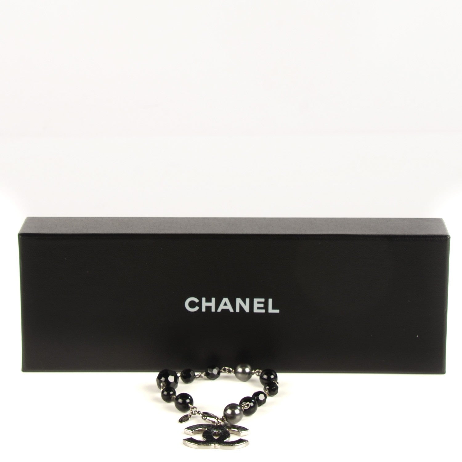 Chanel Beaded CC Bracelet Black 5 of 5