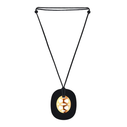 Hermes Buffalo Horn Lacquer Lift Necklace PM Black 3 of 4