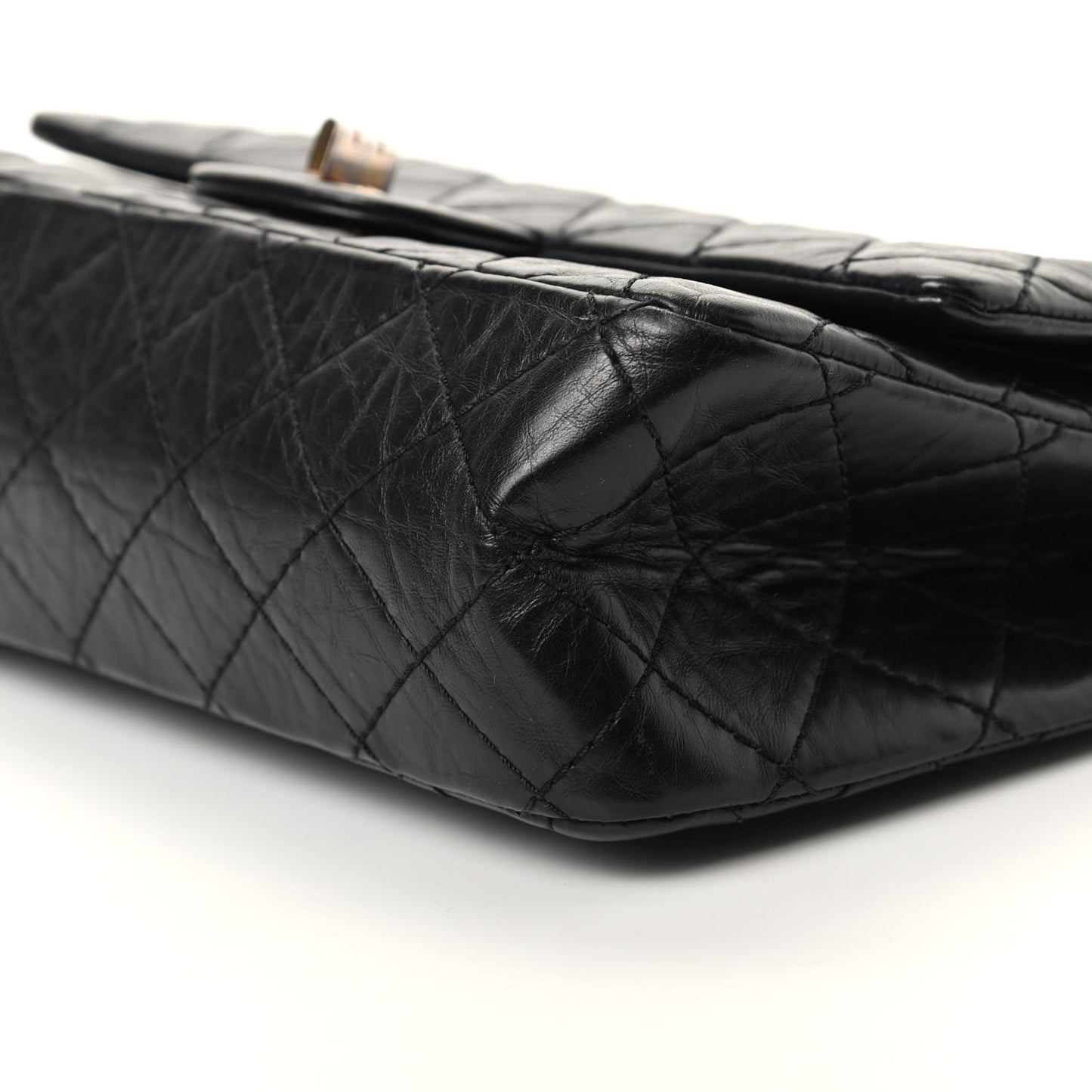 Aged Calfskin Quilted 2.55 Reissue 225 Flap Black