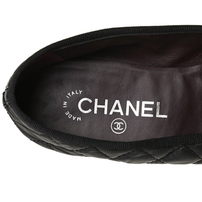 Chanel Aged Calfskin Quilted CC Cap Toe Ballerina Flats 38 Black 8 of 8