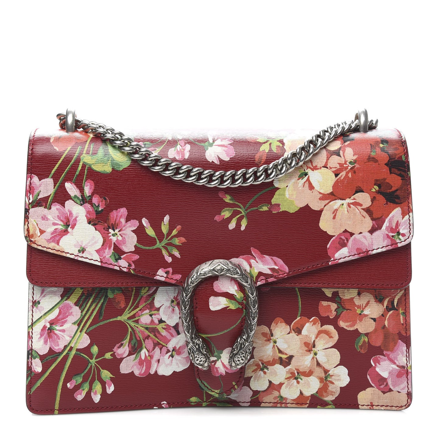 Calfskin Blooms Print Medium Dionysus Shoulder Bag Romantic Cherry Multicolor