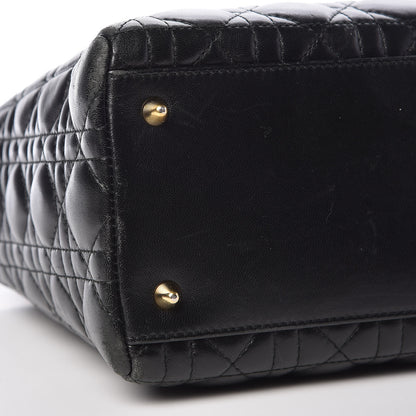 Christian Dior Lambskin Cannage Medium Lady Dior Black 15 of 21