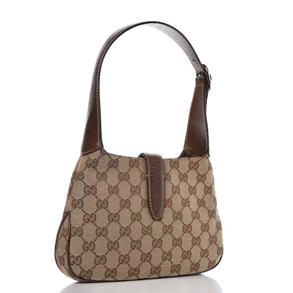 Gucci Monogram Web Small Piston Jackie O Hobo Brown 3 of 8