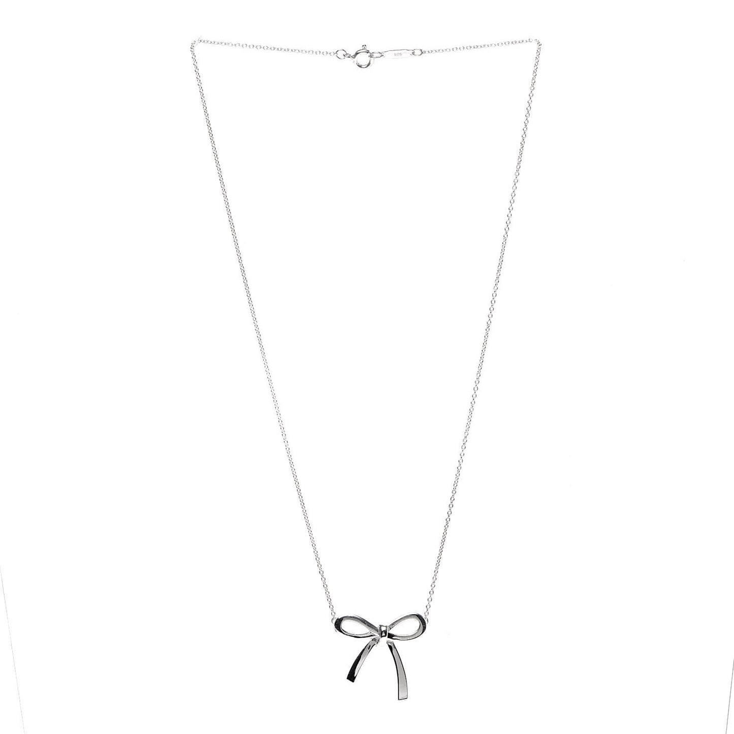 Sterling Silver Bow Pendant Necklace