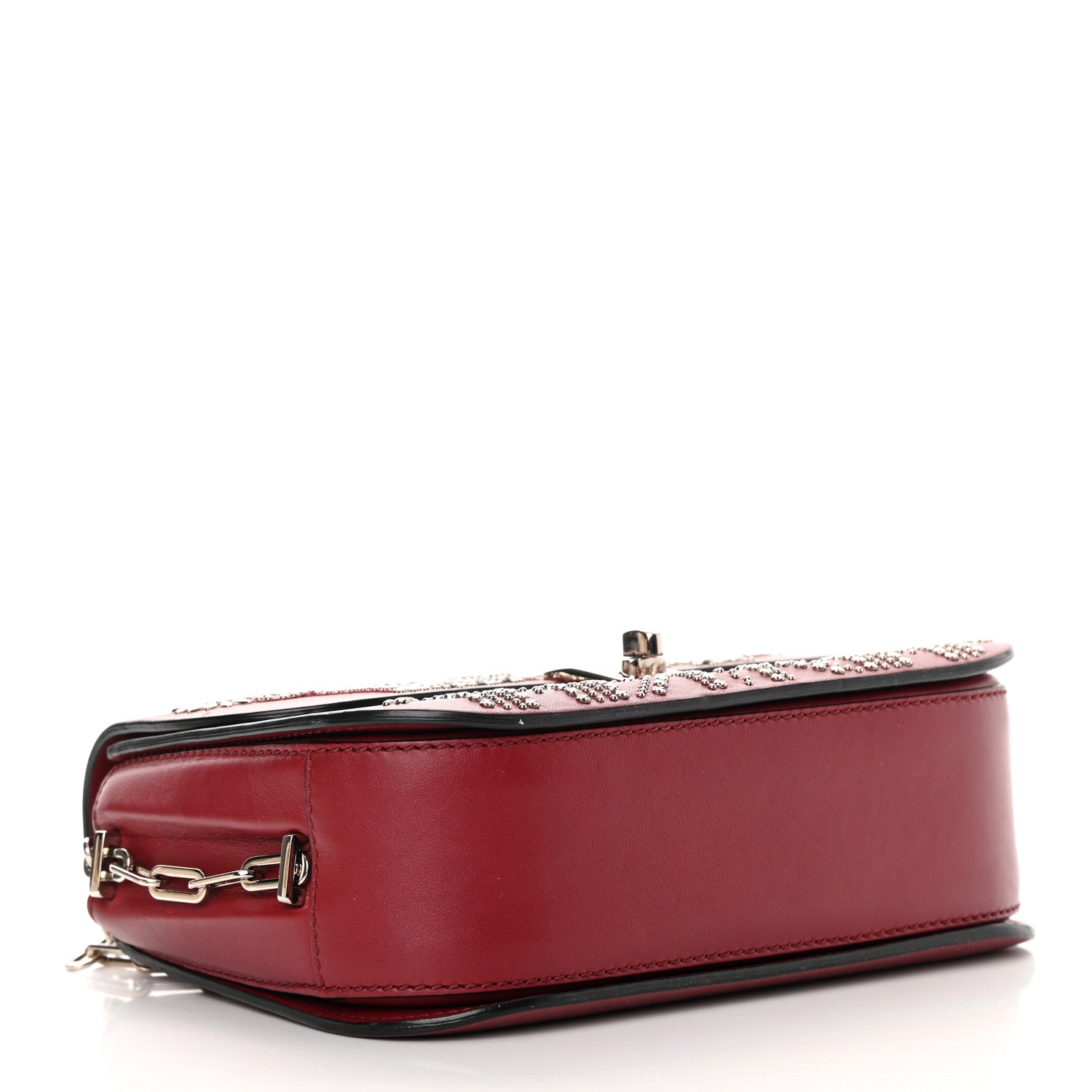 Valentino Garavani Vitello Loveblade Embellished Chain Flap Bag Rubino 3 of 16