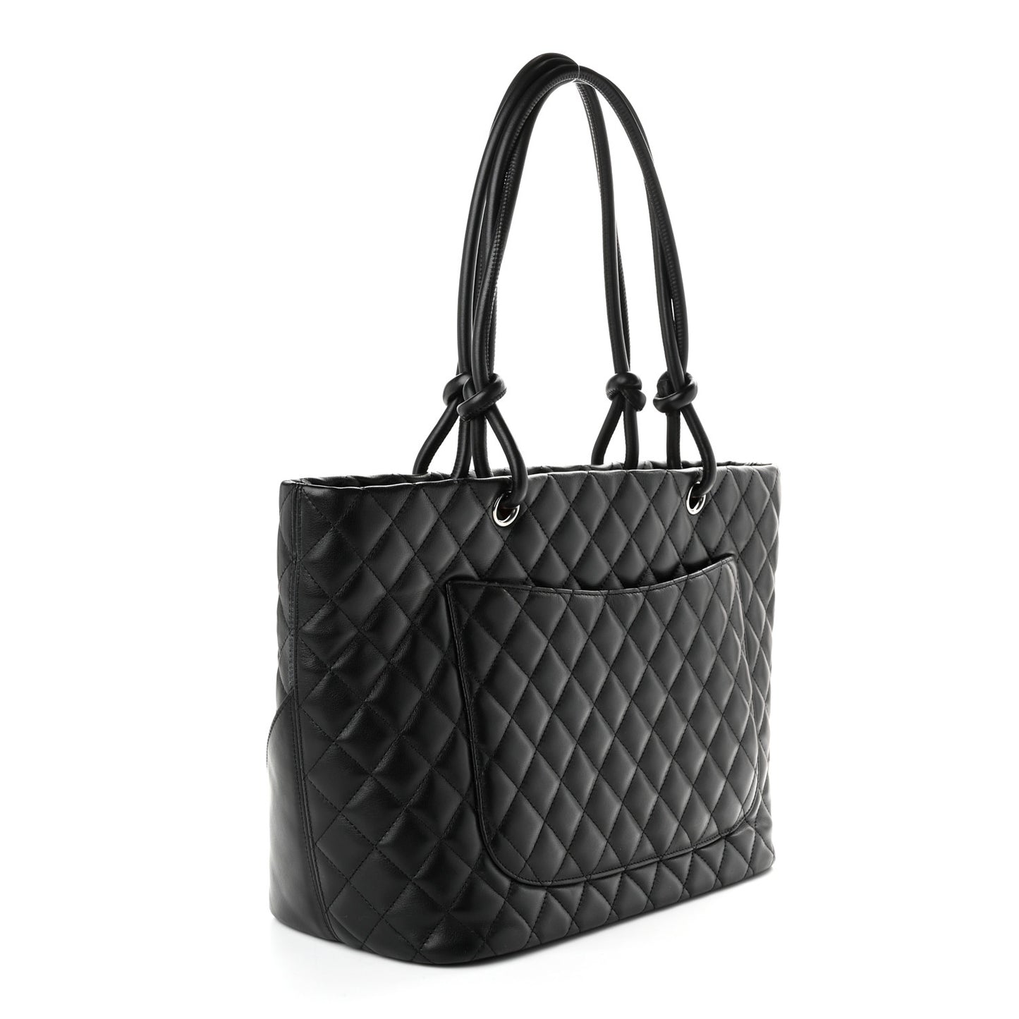 Calfskin Quilted Large Cambon Tote Black