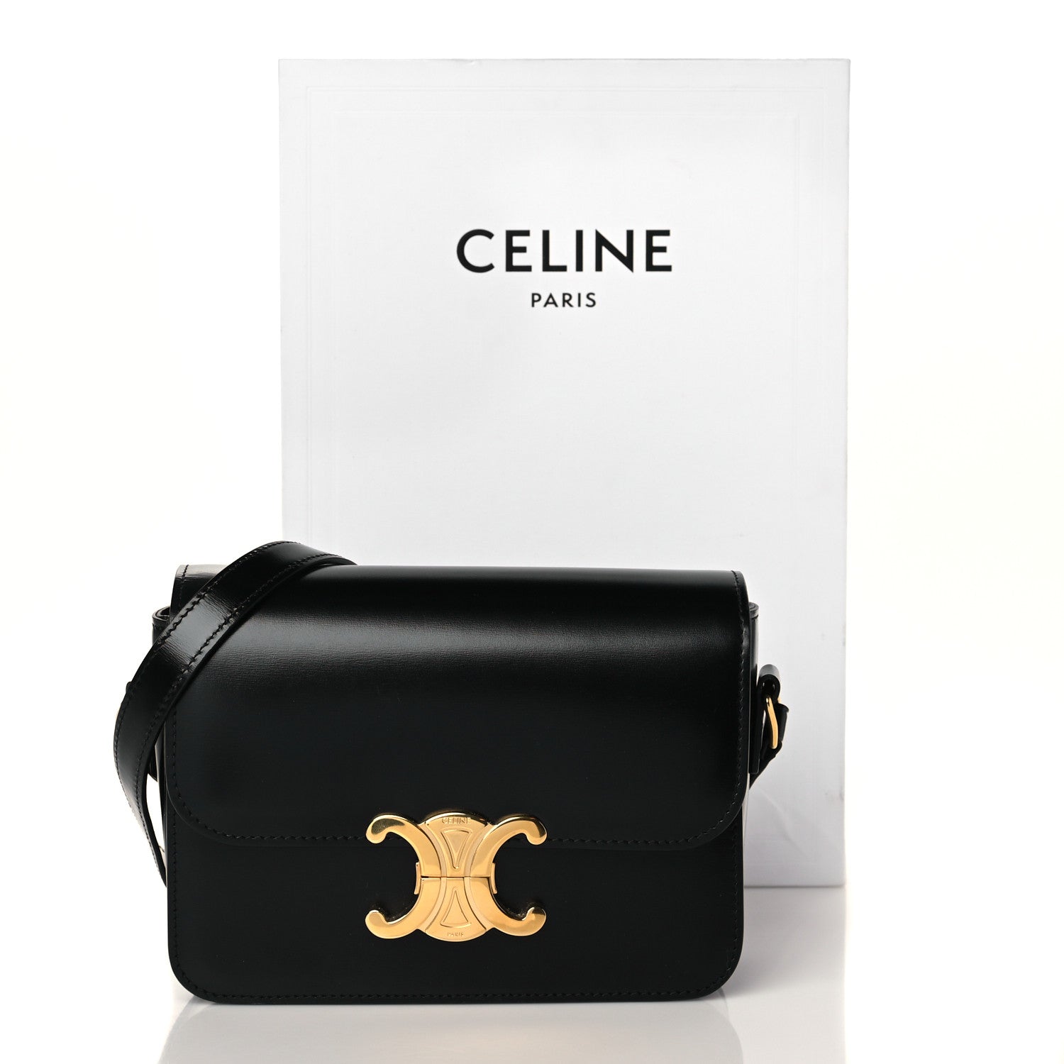 Celine Shiny Calfskin Teen Triomphe Black 11 of 11