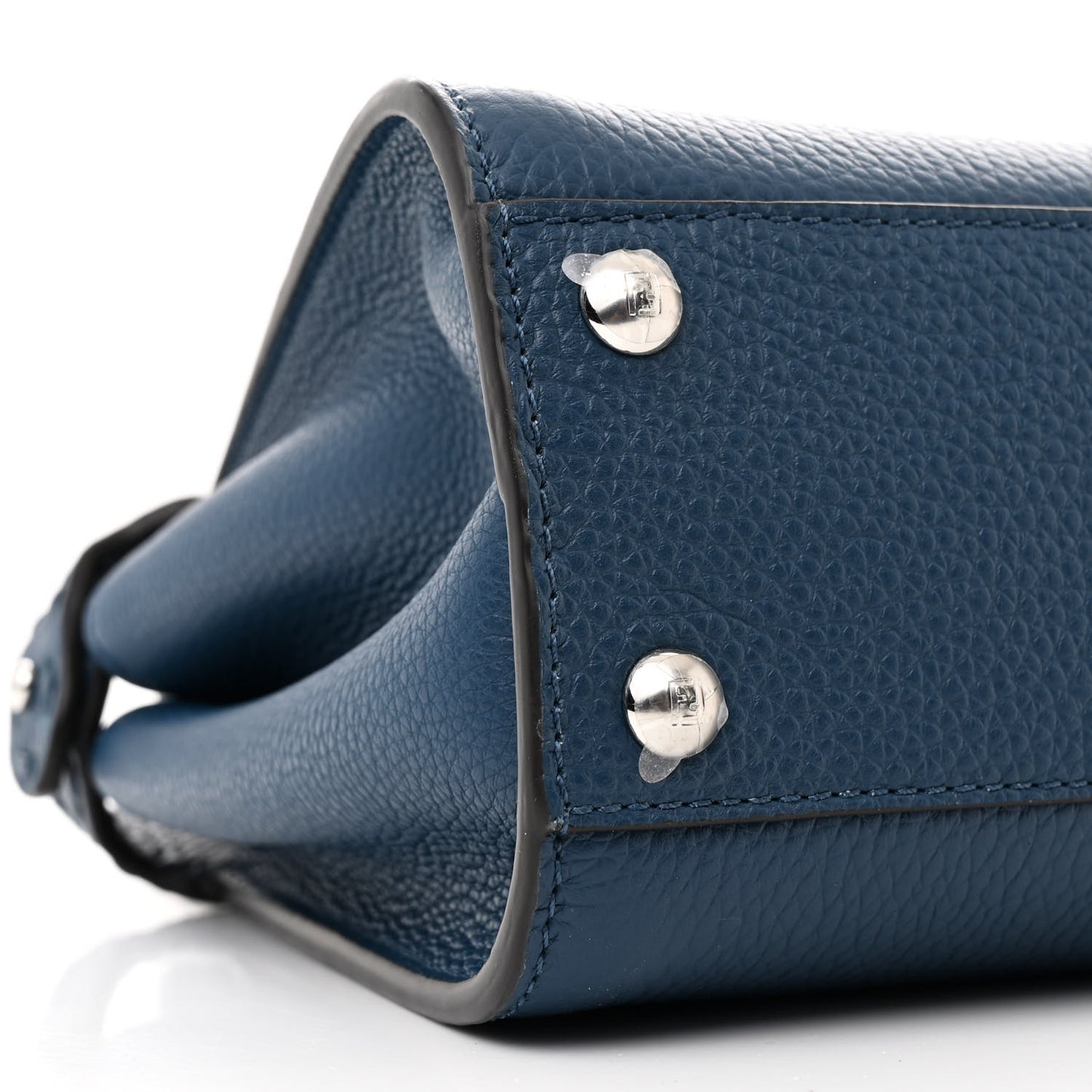 Cuoio Romano Selleria Macro Stitchings Mini Peekaboo Iconic Satchel Placca Argento