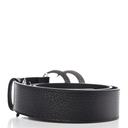 Gucci Textured Dollar Calfskin Nickel Double G 40mm Belt 85 34 Black 3 of 6