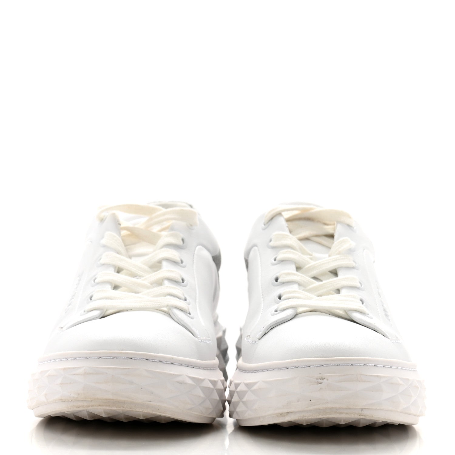 Jimmy Choo Nappa Diamond Maxi Platform Sneakers 38.5 White Silver 3 of 11