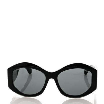 Chanel Acetate Quilted CC Sunglasses 5486 Black 2 of 8