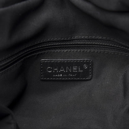 Chanel Aged Calfskin Chevron Large Soft Bowling Bag Black 8 of 11
