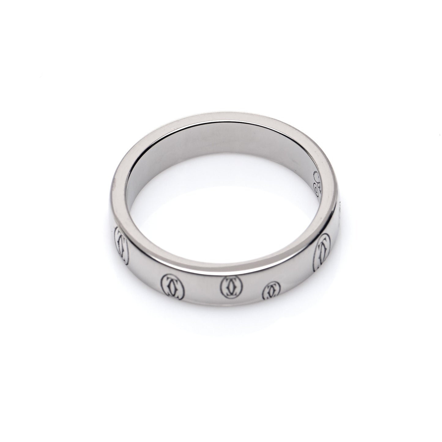 18K White Gold 4mm Happy Birthday Band Ring 50 5.25