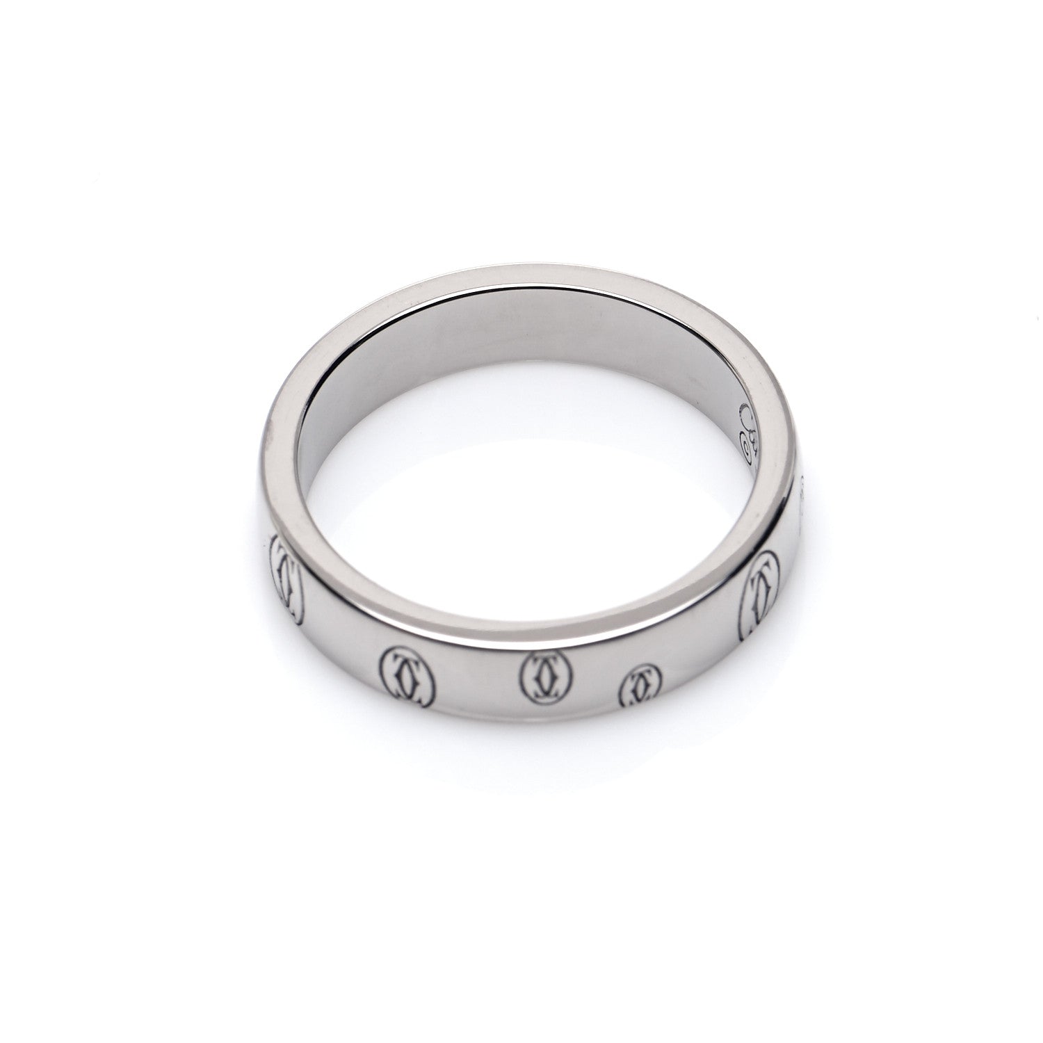 Cartier 18K White Gold 4mm Happy Birthday Band Ring 50 5.25 4 of 5