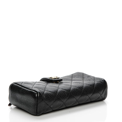 Chanel Caviar Quilted Mini Phone Holder Clutch Black 4 of 9