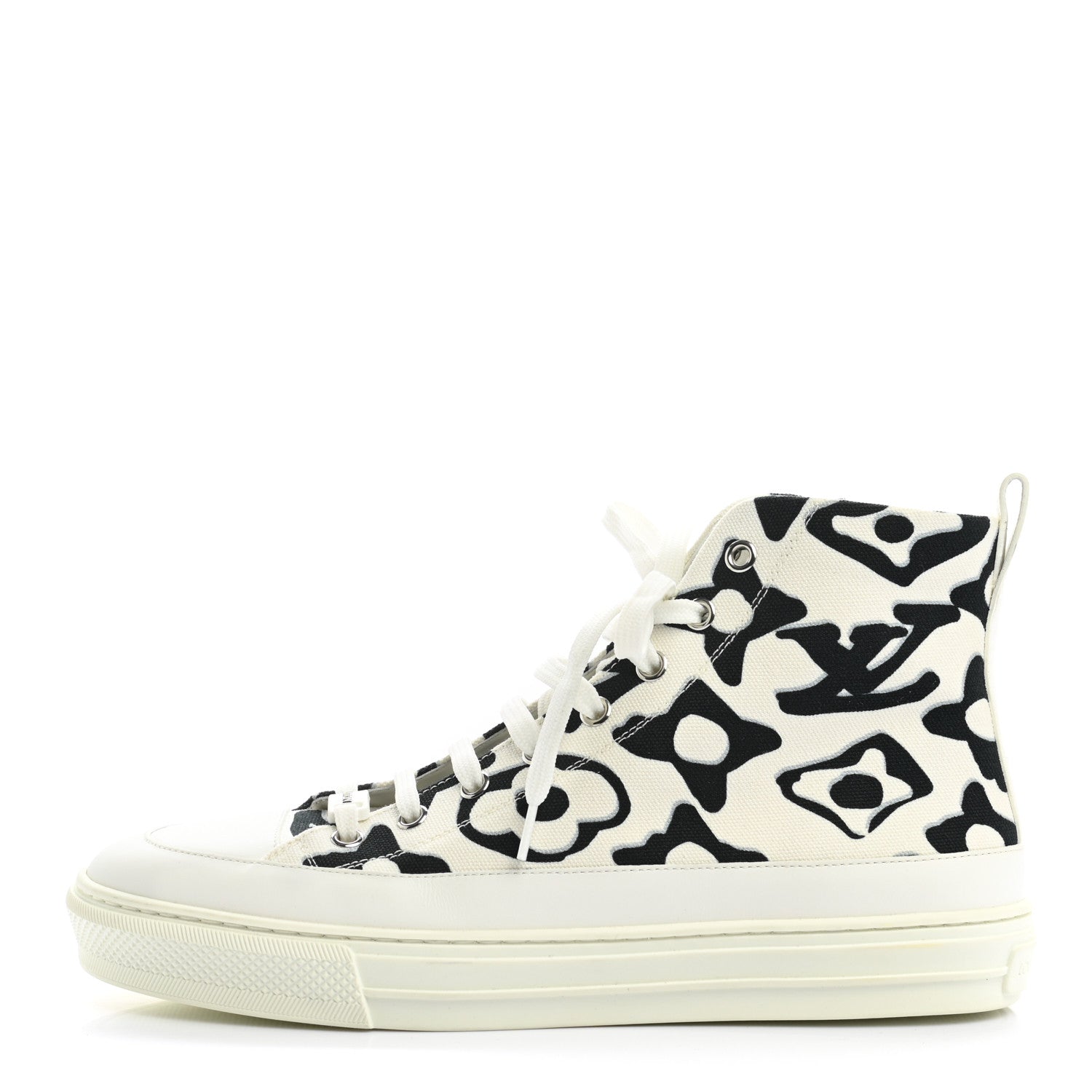 Louis Vuitton X UF Calfskin Tufted Monogram Stellar Sneaker Boots 39 White Black 1 of 9