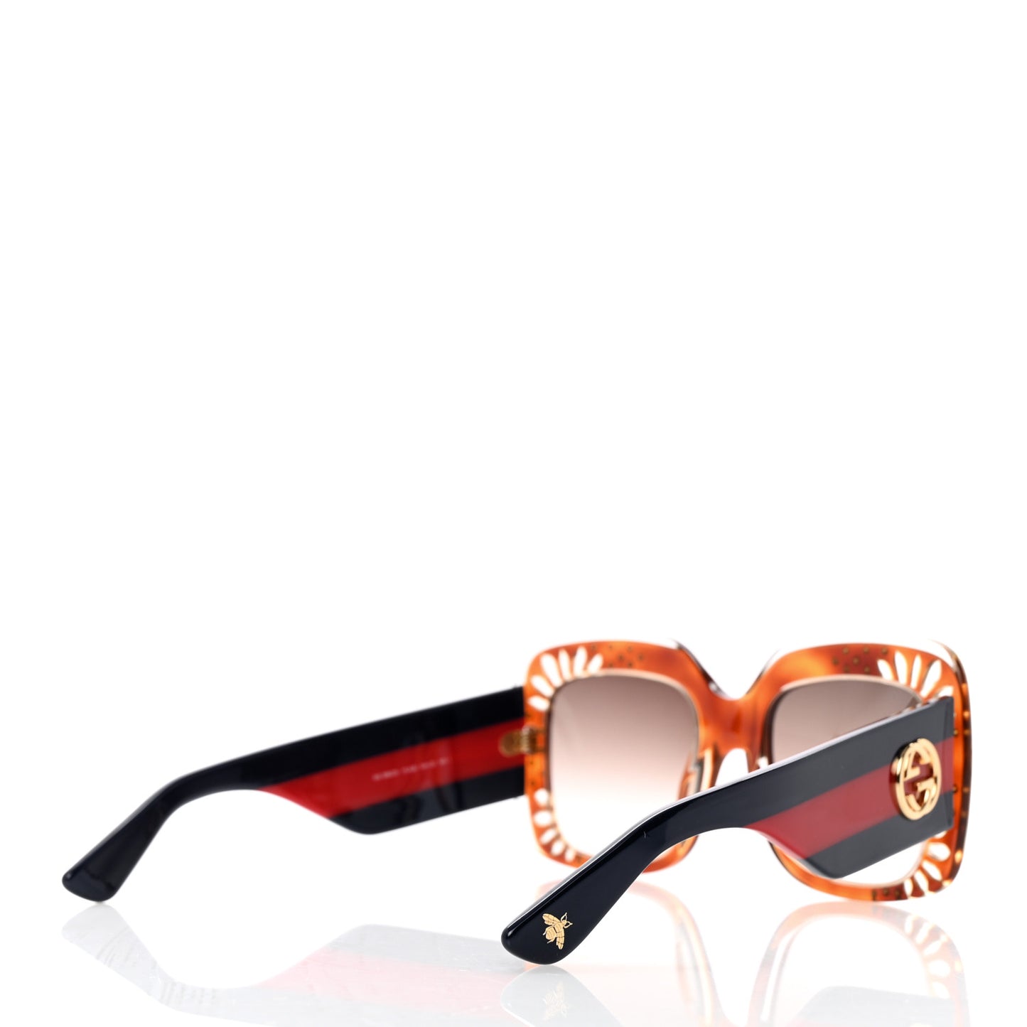 Acetate Crystals Web Square Frame GG3862/S Sunglasses Brown