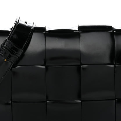 Bottega Veneta Patent Maxi Intrecciato Cassette Crossbody Bag Black 8 of 11