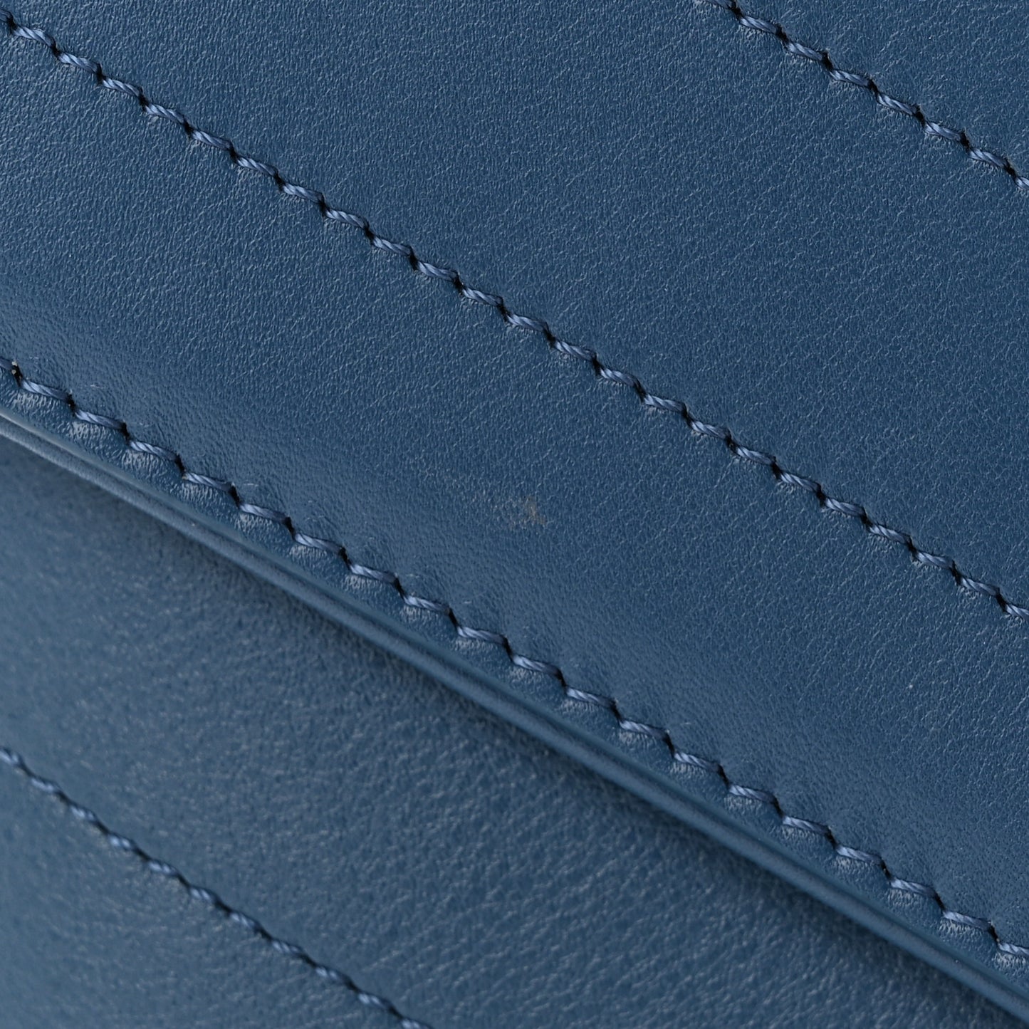 Calfskin Chevron Stitched Coco Waist Bag Blue