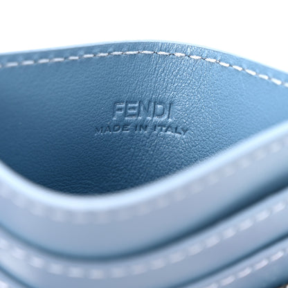 Fendi Vitello Soft Denim Bi-Color FF 1974 Card Holder  Blue 6 of 8