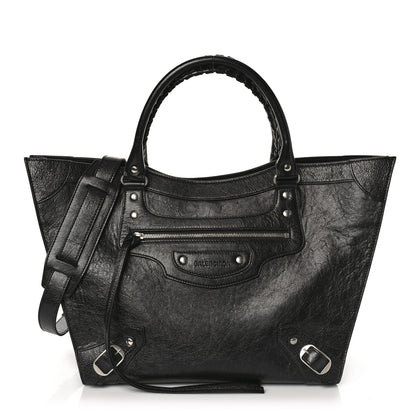 Balenciaga Agneau Arena Neo Classic Silver Hardware Large Upside Down Tote Black 1 of 8
