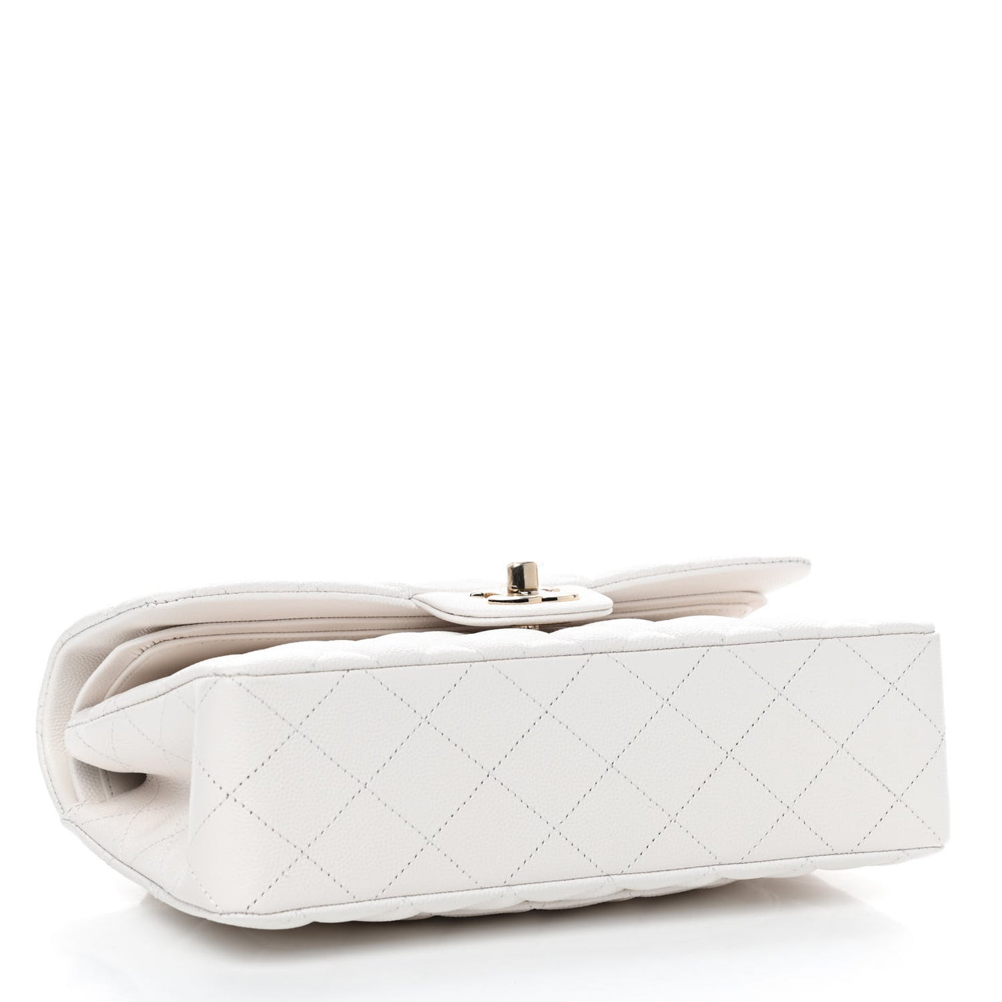 Caviar Quilted Small Double Flap White