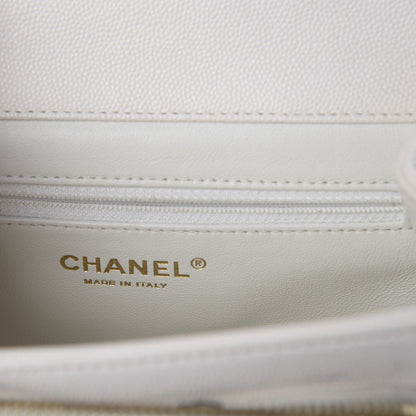Chanel Caviar Quilted Mini Business Affinity Flap White 7 of 9