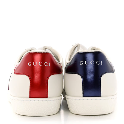 Gucci Calfskin Web Bosco Embroidered Ace Sneakers 38 White 5 of 11