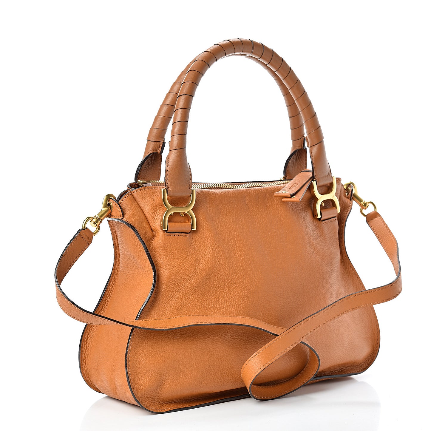 Calfskin Medium Marcie Satchel Light Tan