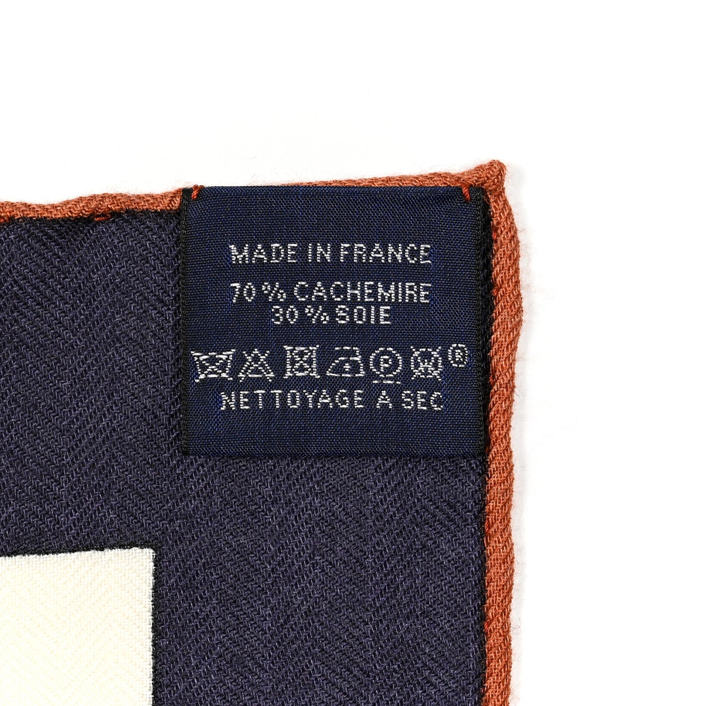 Cashmere Silk Harnais en Rosace Shawl 140 Marine White Multicolor