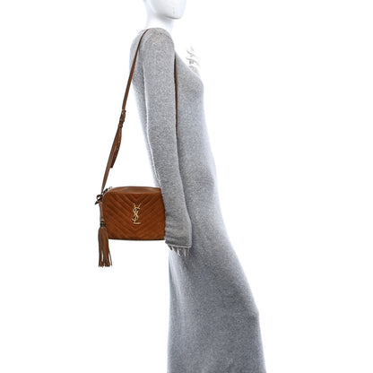 Saint Laurent Suede Matelasse Monogram Lou Camera Bag Cinnamon 2 of 10