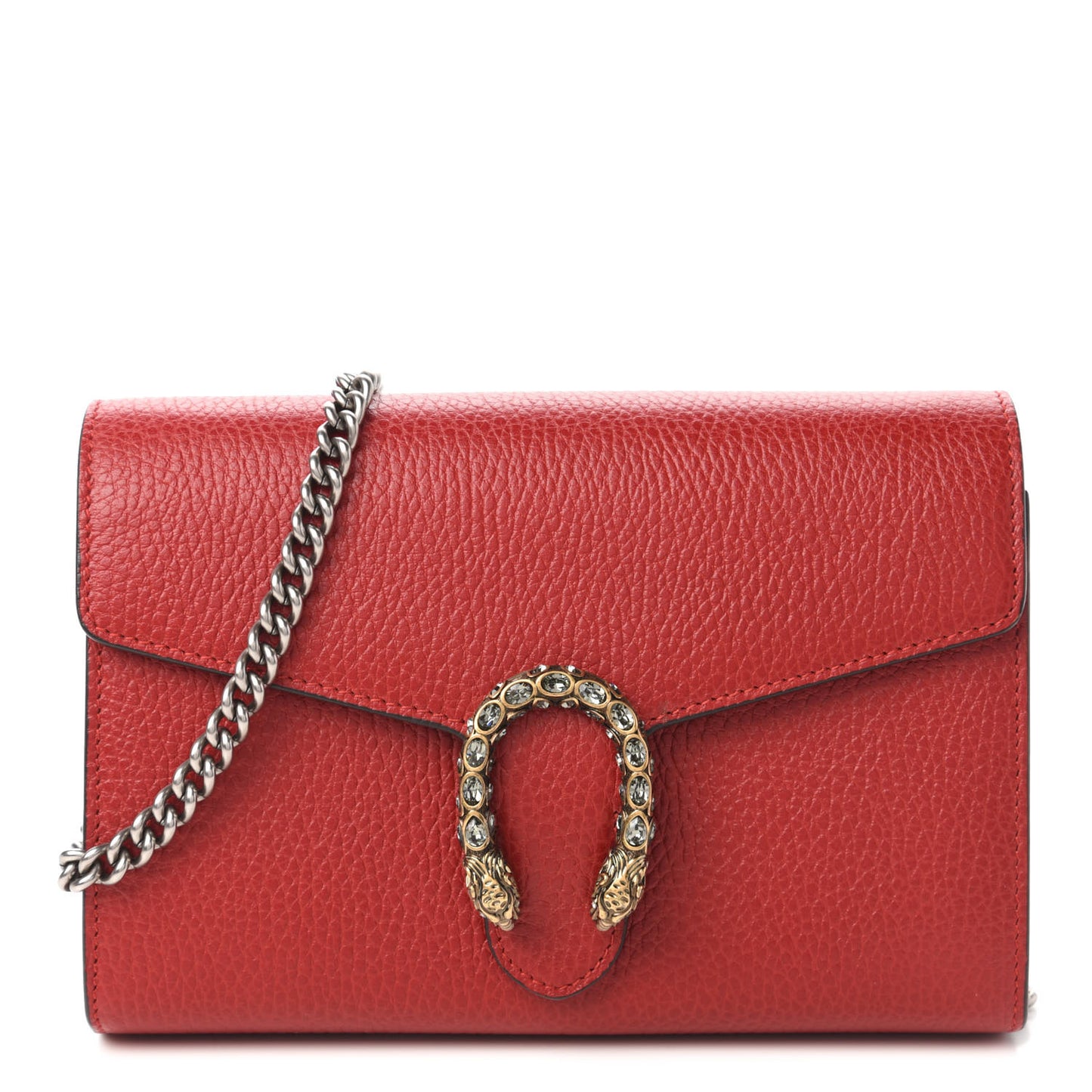 Calfskin Mini Dionysus Chain Wallet Hibiscus Red