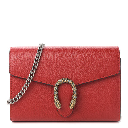 Gucci Calfskin Mini Dionysus Chain Wallet Hibiscus Red 1 of 10