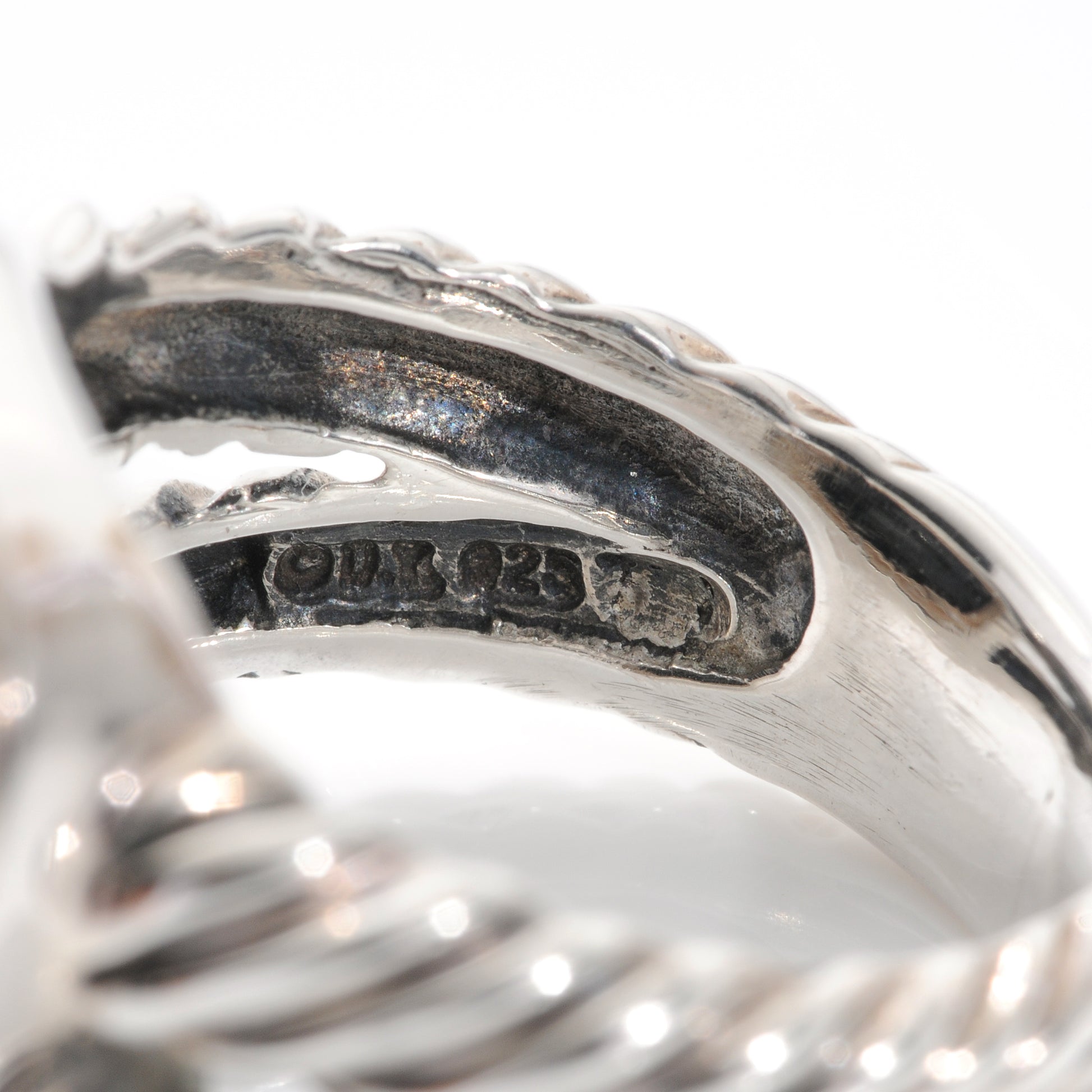 David Yurman Sterling Silver Diamond Black Onyx 11mm Albion Ring 50 5.5 10 of 10