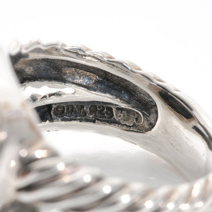David Yurman Sterling Silver Diamond Black Onyx 11mm Albion Ring 50 5.5 10 of 10