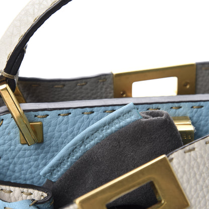 Fendi Cuoio Romano Selleria Medium Peekaboo Iconic Essentially Satchel Latte Laguna Tortora 10 of 11