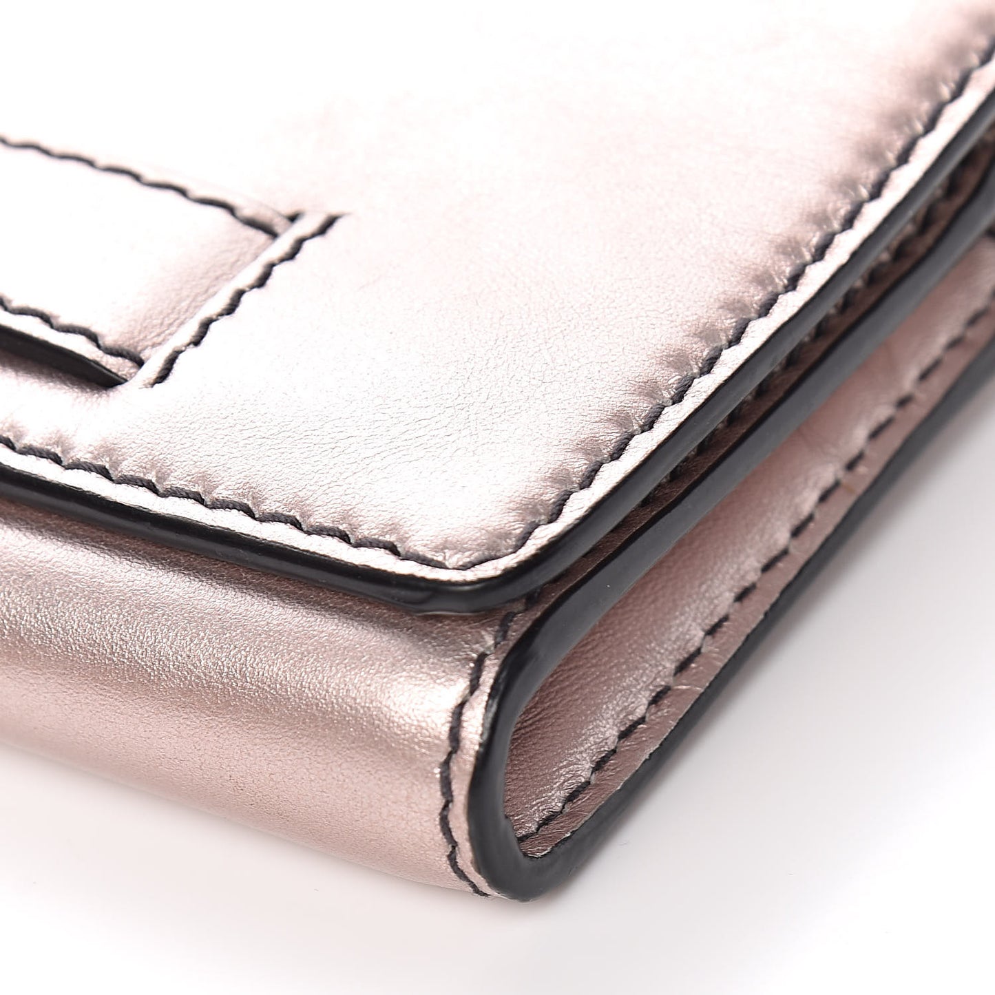 Metallic Calfskin J'adior Croisiere Chain Wallet Bronze