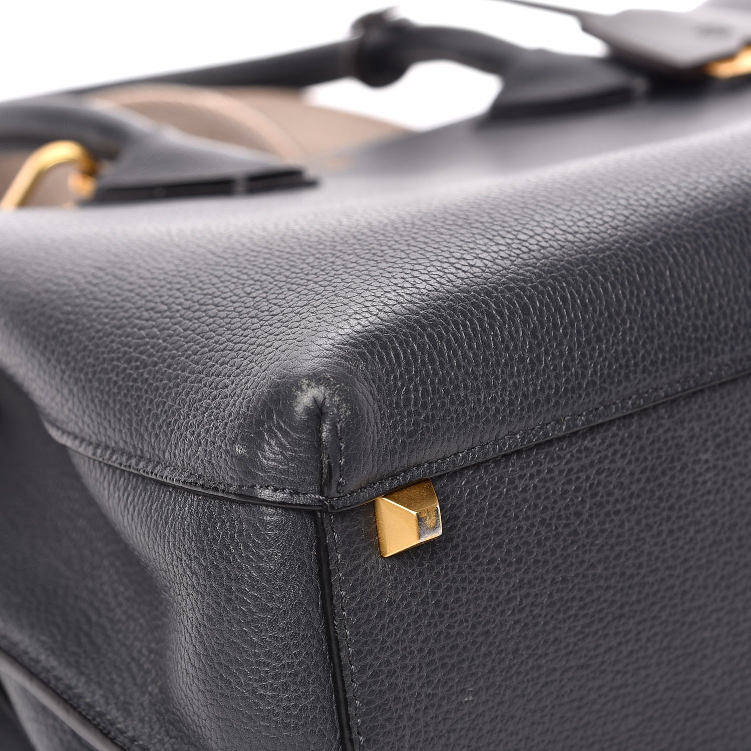 MCM Grained Calfskin Medium Milla Tote Phantom Grey 7 of 11