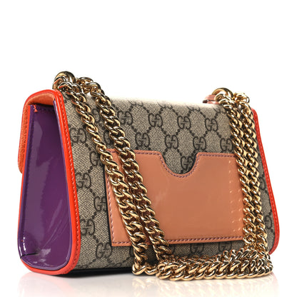 Gucci GG Supreme Monogram Patent Small Padlock Shoulder Bag Multicolor 3 of 12