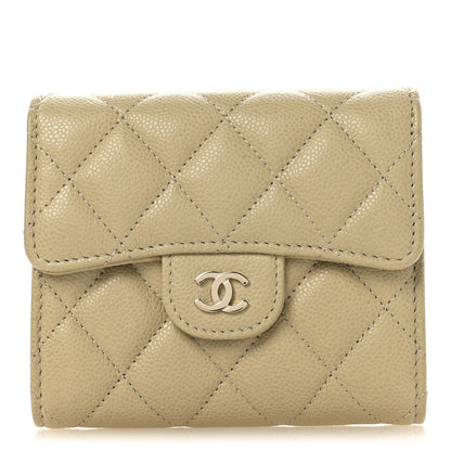 Chanel Caviar Quilted Compact Flap Wallet Light Green 1 of 11