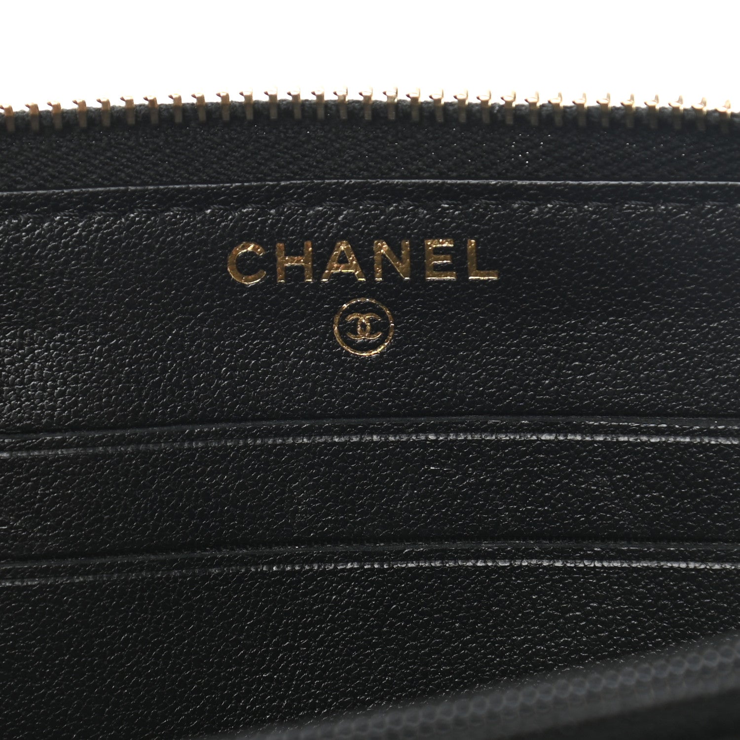 Chanel Caviar Sheepskin Chevron Quilted Medium Mademoiselle Vintage Zip Around Wallet Black 6 of 8
