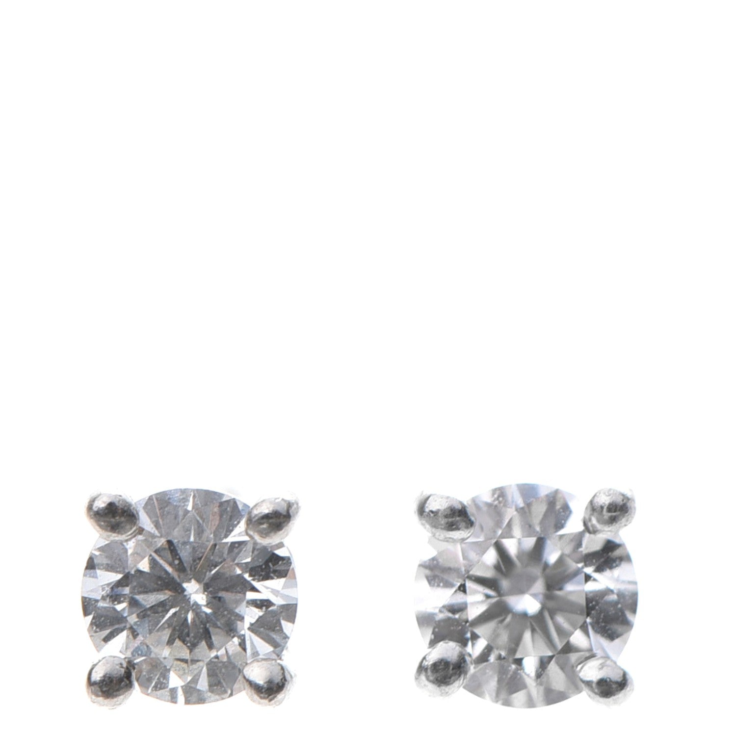 Tiffany Platinum Diamond .31ctw Solitaire Earrings 1 of 8