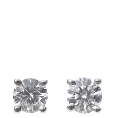Tiffany Platinum Diamond .31ctw Solitaire Earrings 1 of 8