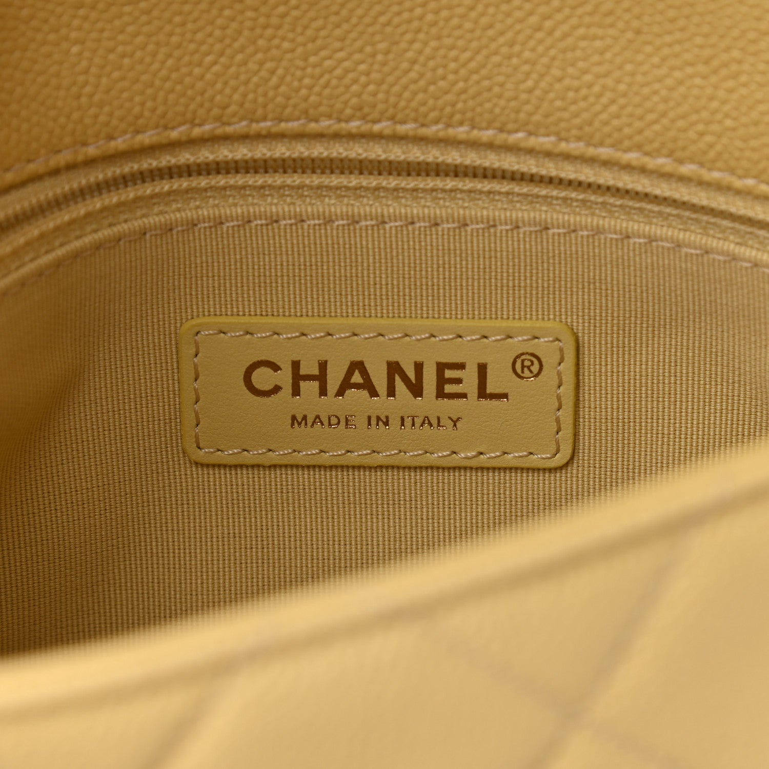 Chanel Shiny Caviar Quilted Small Chain Melody Flap Yellow 6 of 11