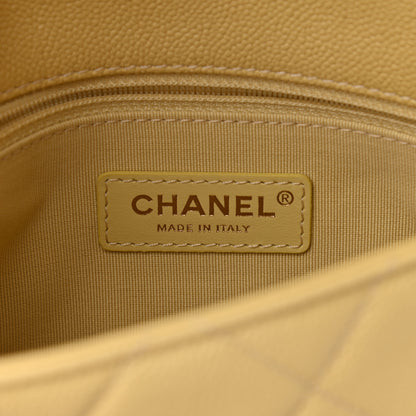 Chanel Shiny Caviar Quilted Small Chain Melody Flap Yellow 6 of 11