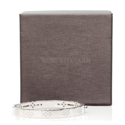 Roberto Coin 18K White Gold Diamond Medium Love in Verona Bangle Bracelet 4 of 4