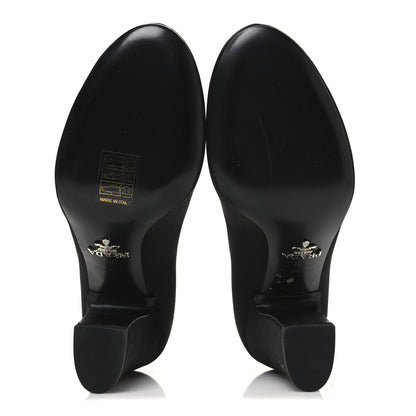 Prada Satin Block Heel Pump 36 Black 7 of 10