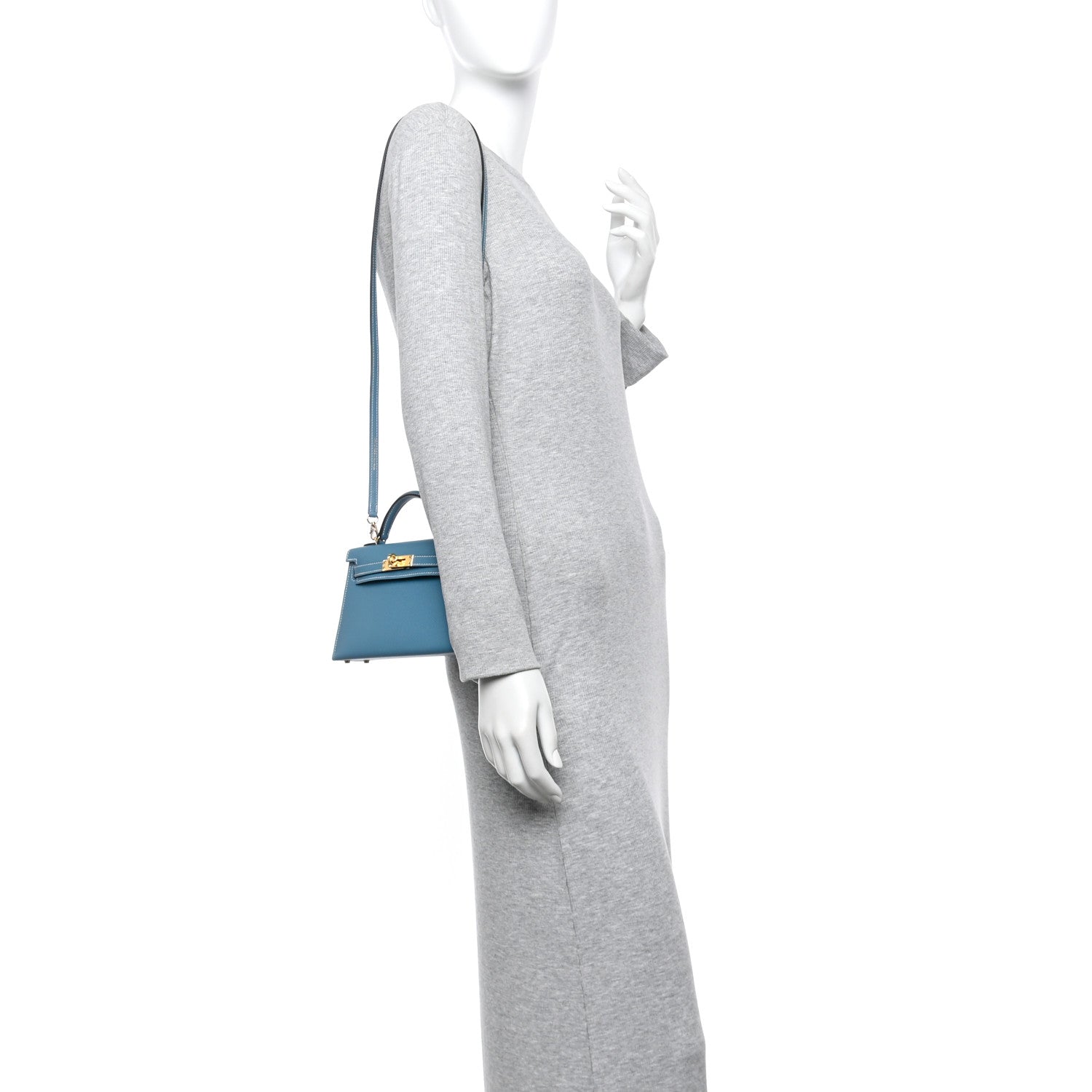 Hermes Epsom Mini Kelly Sellier 20 New Blue Jean 2 of 12